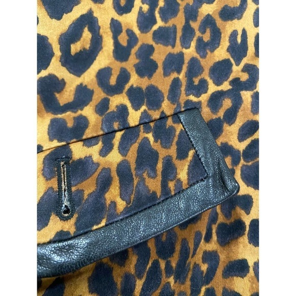 JONES NEW YORK VTG Leopard print double sided  black coat Women's size Large - Picture 8 of 8